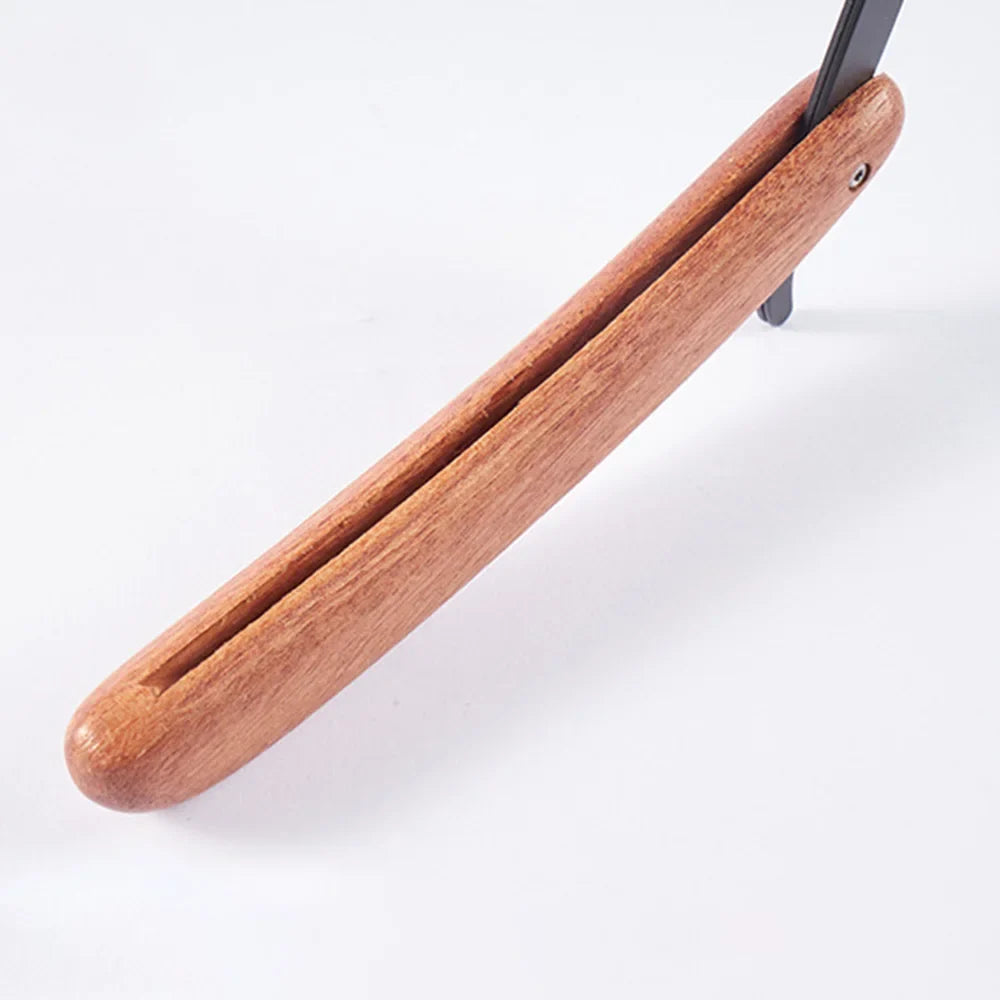 Rosewood Folding Beard Shaver – Portable Stainless Steel Razor
