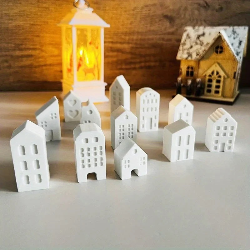 3D Nordic House Silicone Mold – 12-Hole Mini Candle & Craft Mold