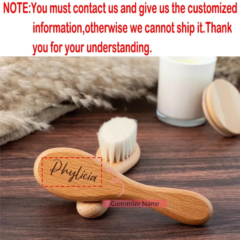 Personalized Engraved Wooden Baby Hairbrush | Keepsake Gift