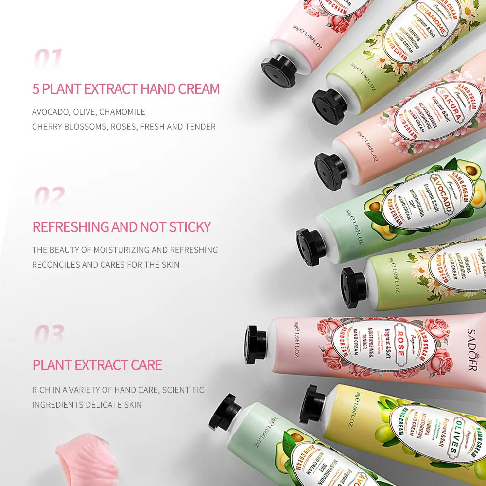 SADOER 15-Pc Avocado Sakura Hand Cream Set – Moisturizing