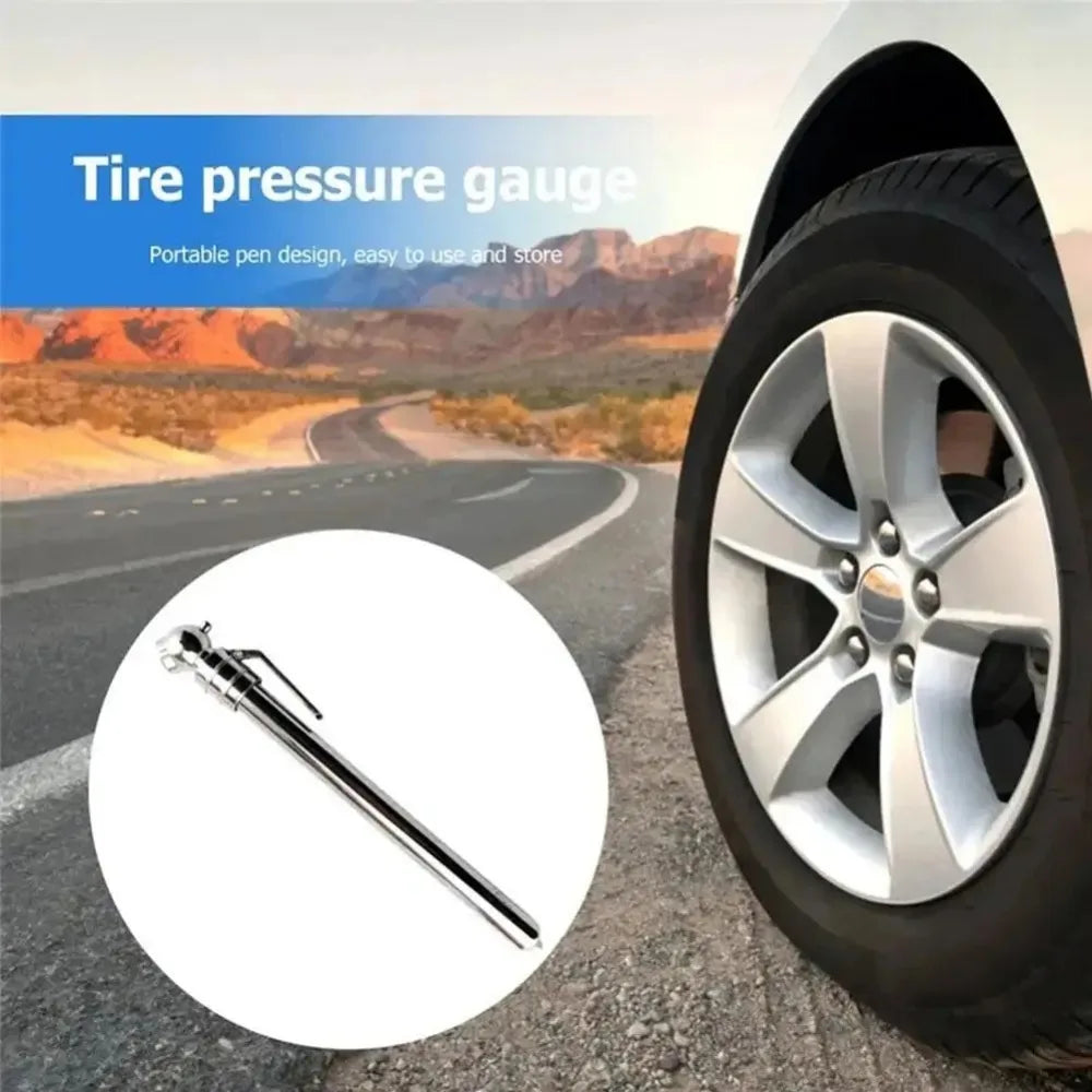 Portable Tyre Pressure Gauge Pen 5–50 PSI | Car & Bike