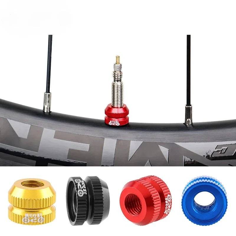 Bike Tubeless Tire Presta Valve Nut MTB Road Bicycle Rim Aluminum
