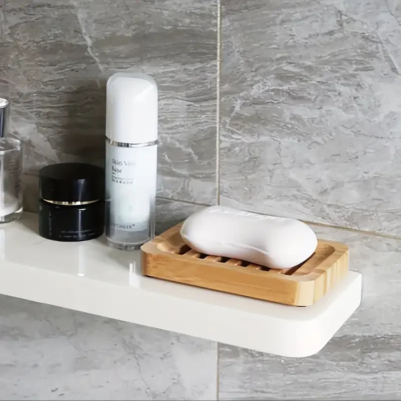 Bamboo Soap Dish with Self-Draining Tray | Wooden Soap Holder