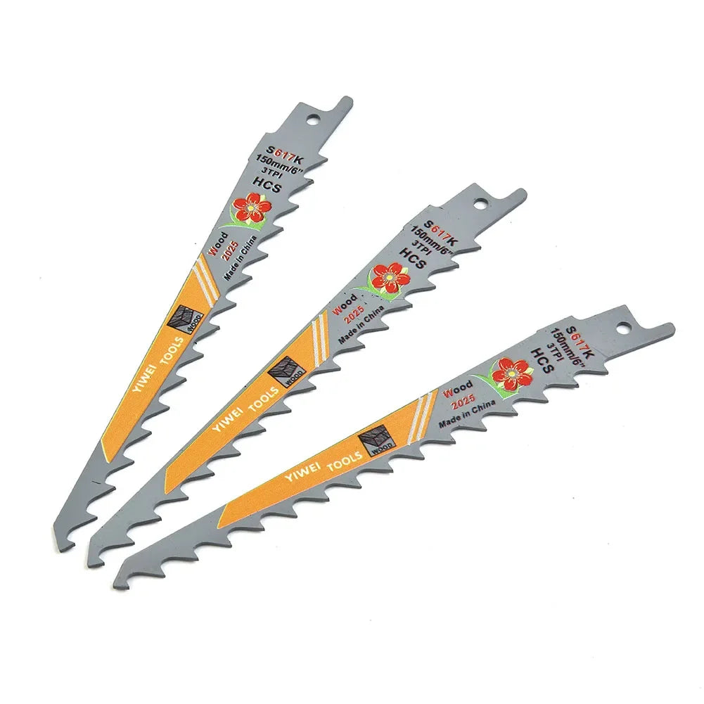 6 Inches 3 TPI HCS Reciprocating Saw Blades Cutting Wood Multi PVC