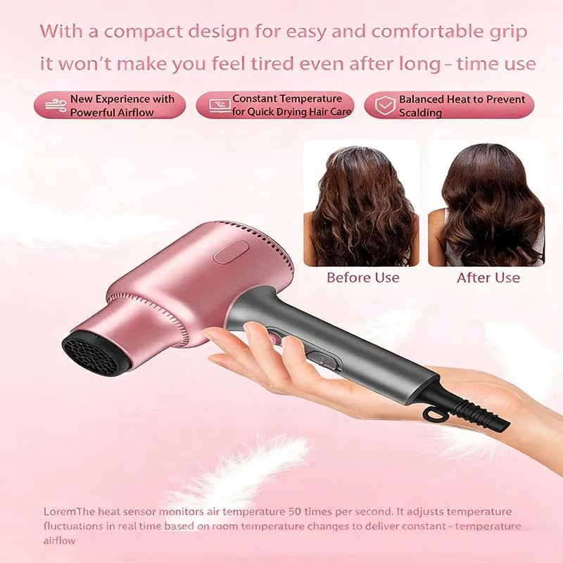 Professional 1900W Ionic Hair Dryer with DC Motor & Concentrator