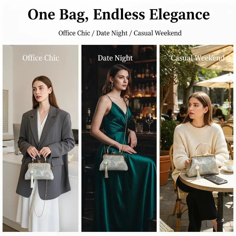 Chinese Embroidered Evening Clutch Bag | Women's Crossbody