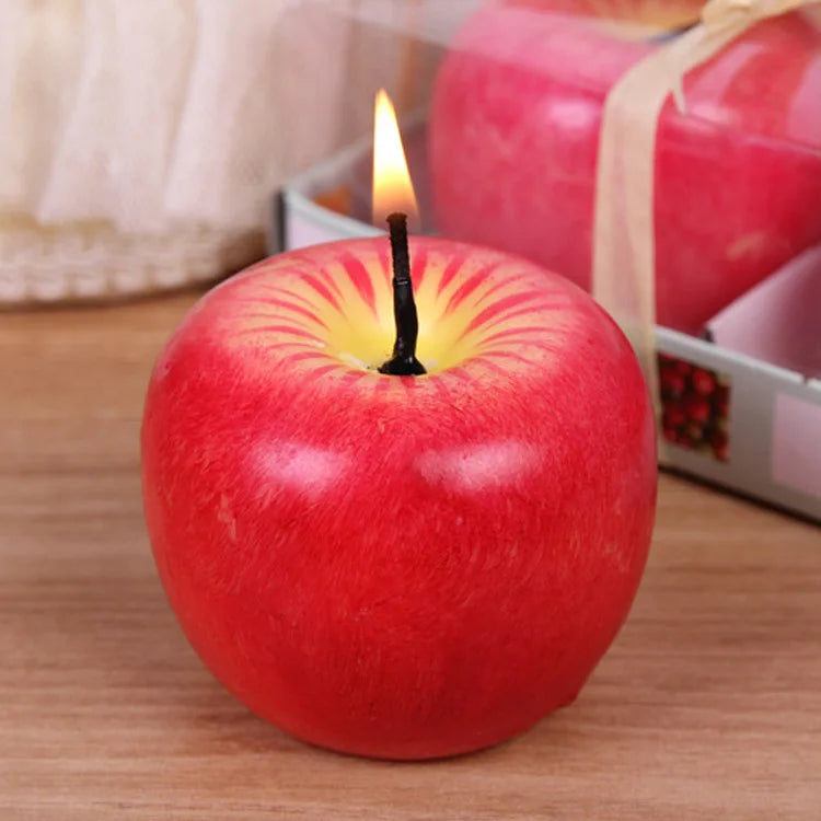 Creative Christmas Eve Gifts Apple Candles Fruit Birthday Decorations