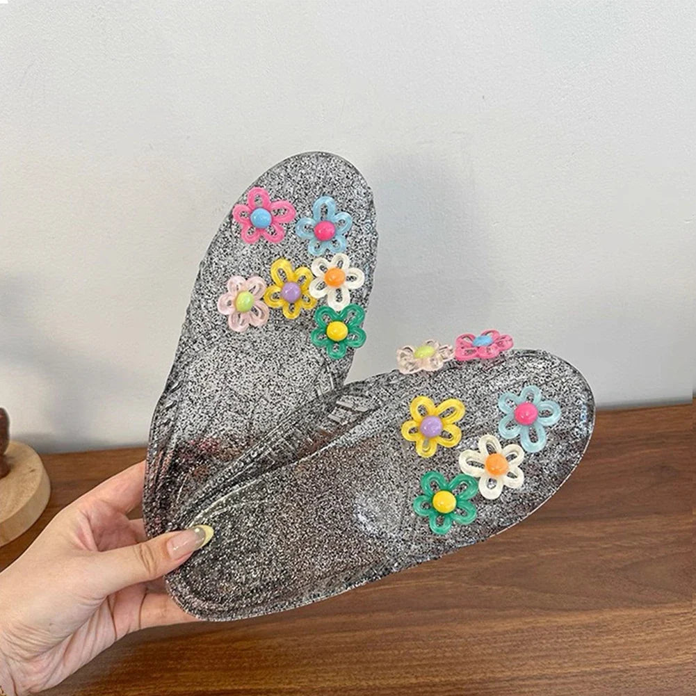 Crystal Jelly Flat Slippers | Hollow Non-Slip Beach Slides