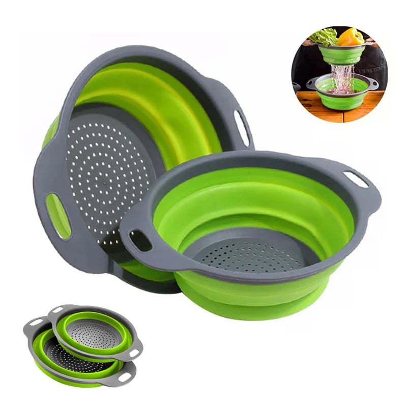 Collapsible Silicone Colander Basket | Fruit & Veggie Strainer