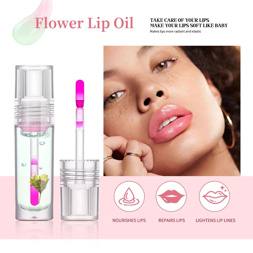 ibcccndc PH Color Changing Flower Lip Oil Gloss 3.8ml
