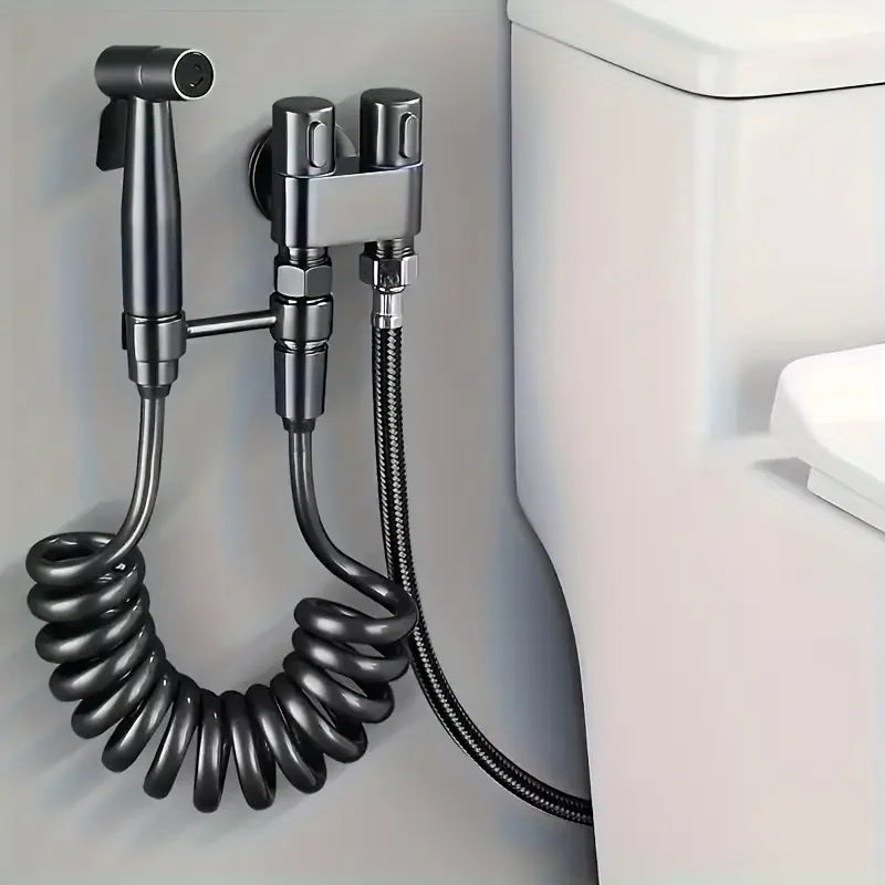 Toilet Spray Gun Kit with Handle & Flexible Hose | Bidet Sprayer