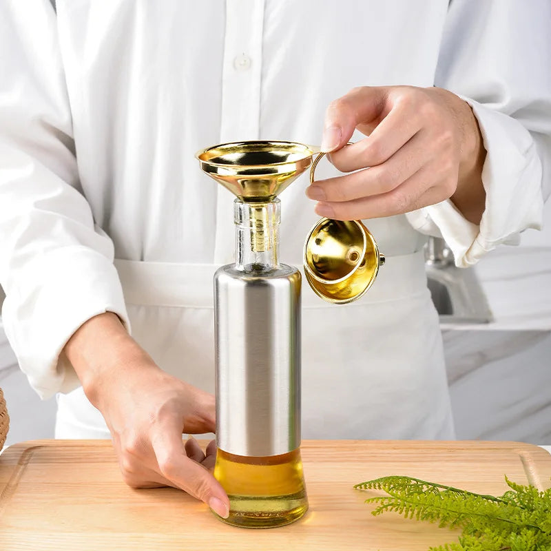 Golden Wide-mouth Funnel Food Grade Stainless Steel Kitchen Small
