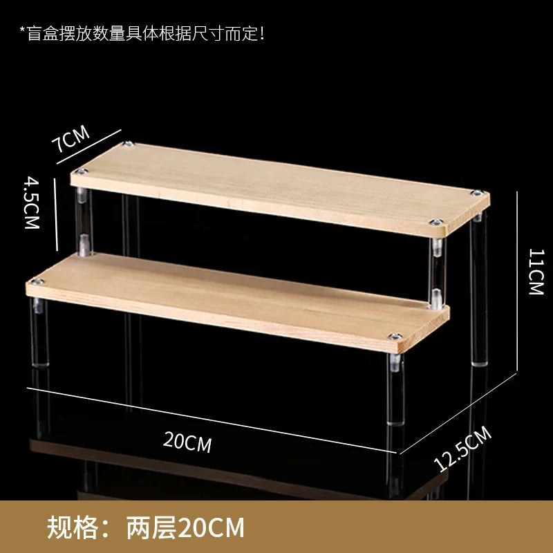 Wooden Ladder Display Stand – 2–5 Tier Acrylic Shelf Rack