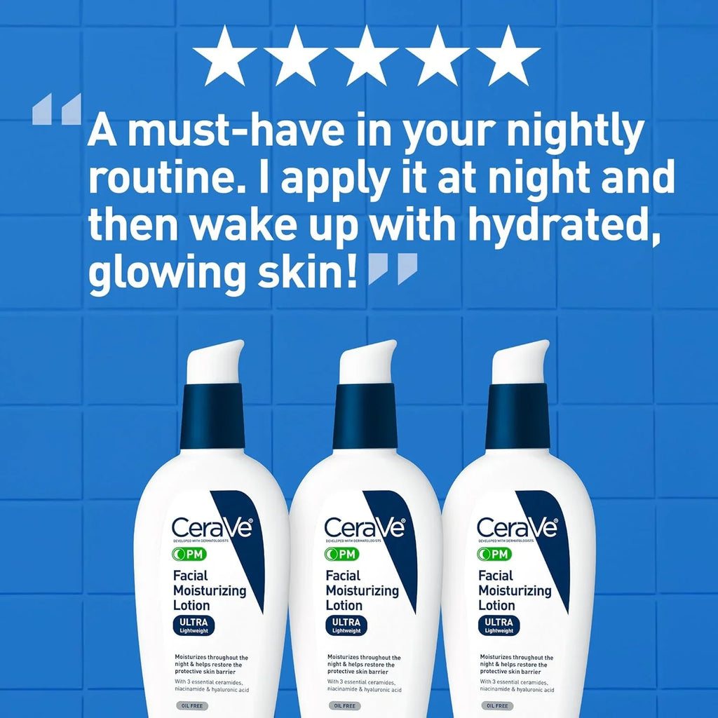 CeraVe PM Night Moisturizer – Hyaluronic Acid & Ceramides 3oz