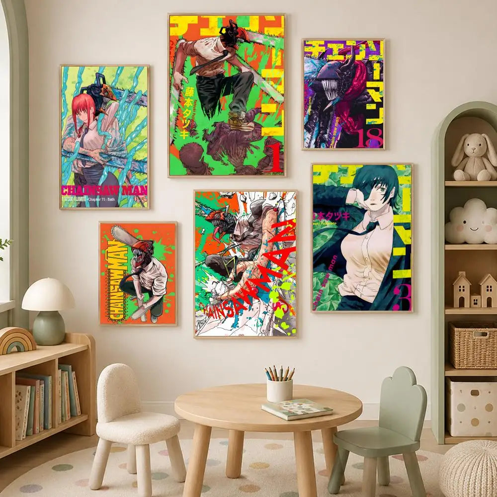 Makima Chainsaw Man Self-Stick HD PVC Wall Art Poster