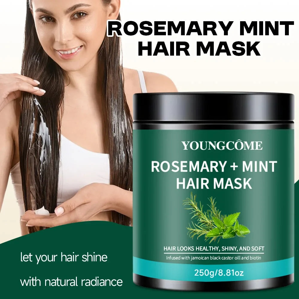 Rosemary Mint Hair Mask Black Castor Oil Biotin Healthy Shiny Soft