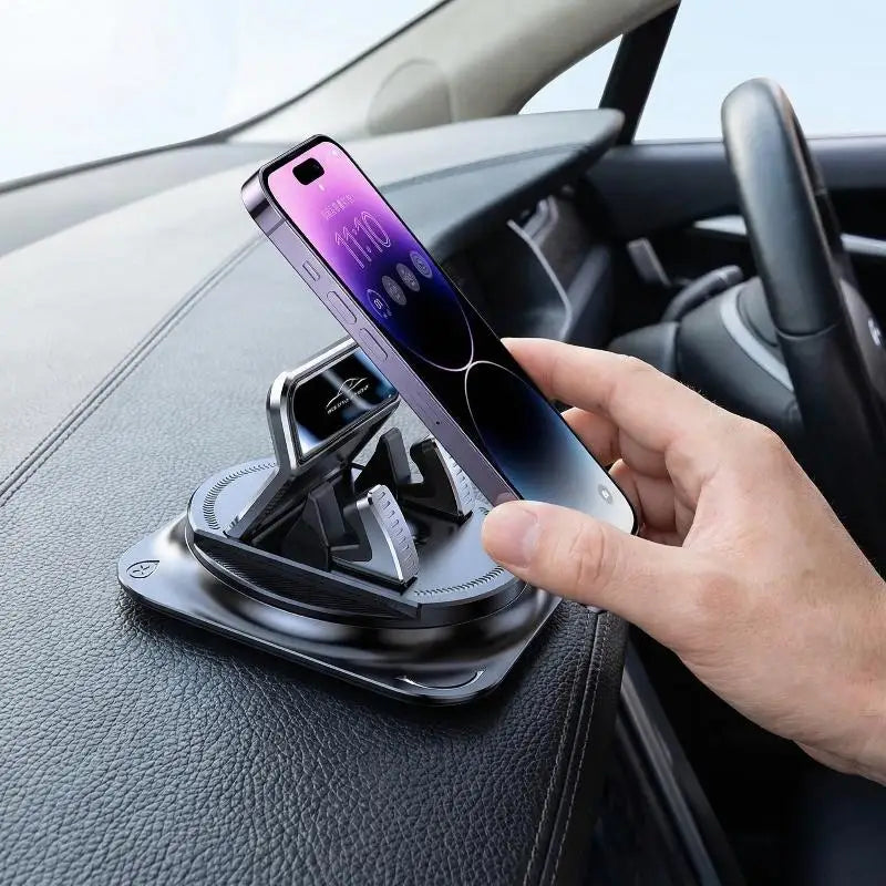 Car Phone Mount Dashboard Holder – 360° Rotation Sticky Grip