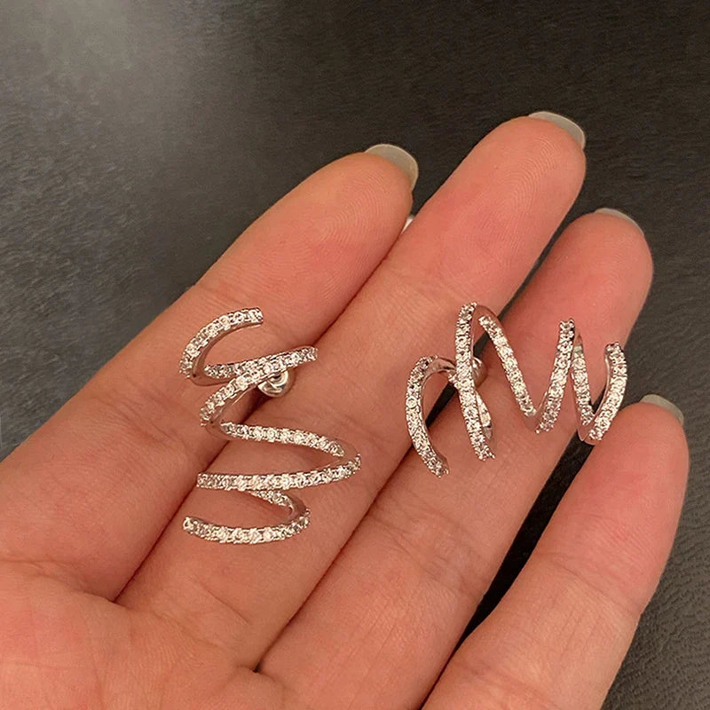 Huitan Twisted Geometric Drop Earrings – CZ Fashion Jewelry