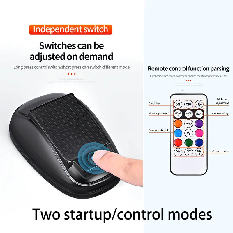 Solar Wireless LED Cab Lights for Truck Roof | No Drill Remote