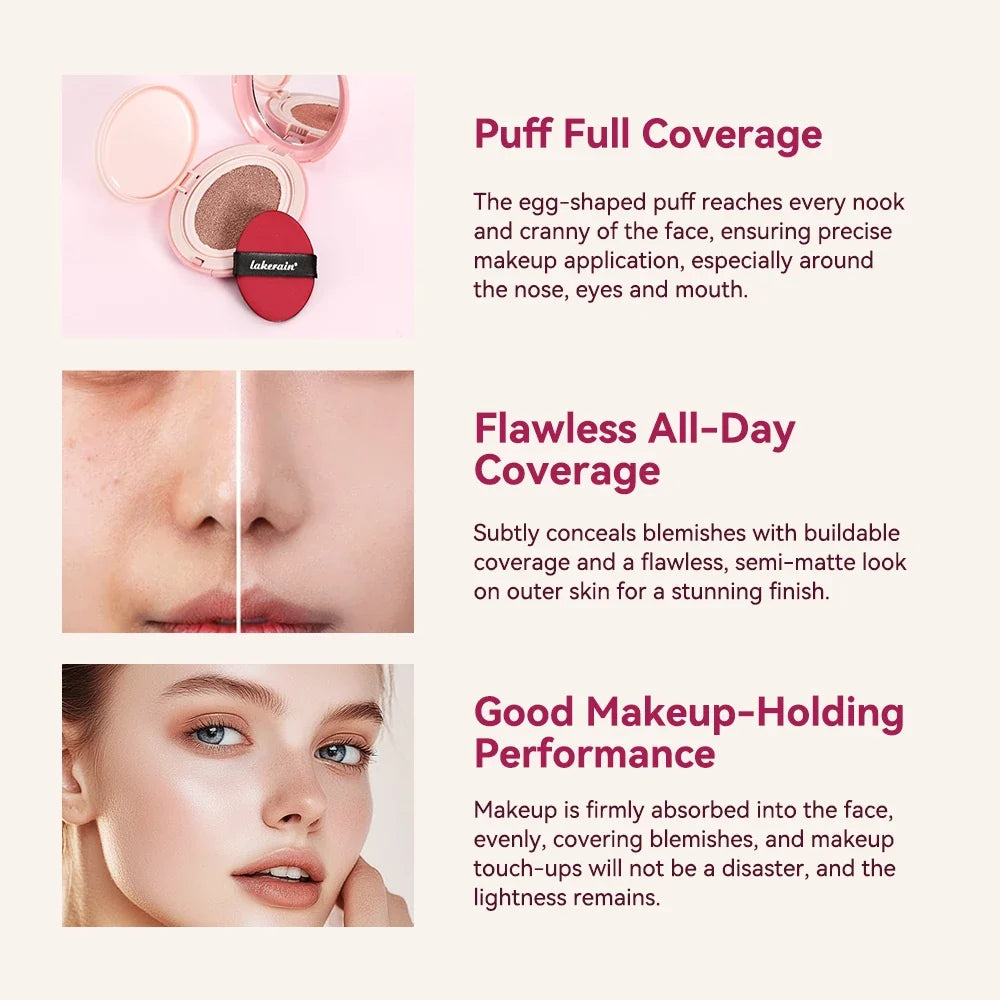 Lakerain Cushion Foundation – Waterproof, Brightening & 72Hr Wear