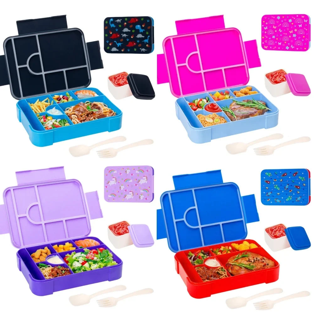Kids Leakproof Divided Bento Lunch Box – Microwave Safe