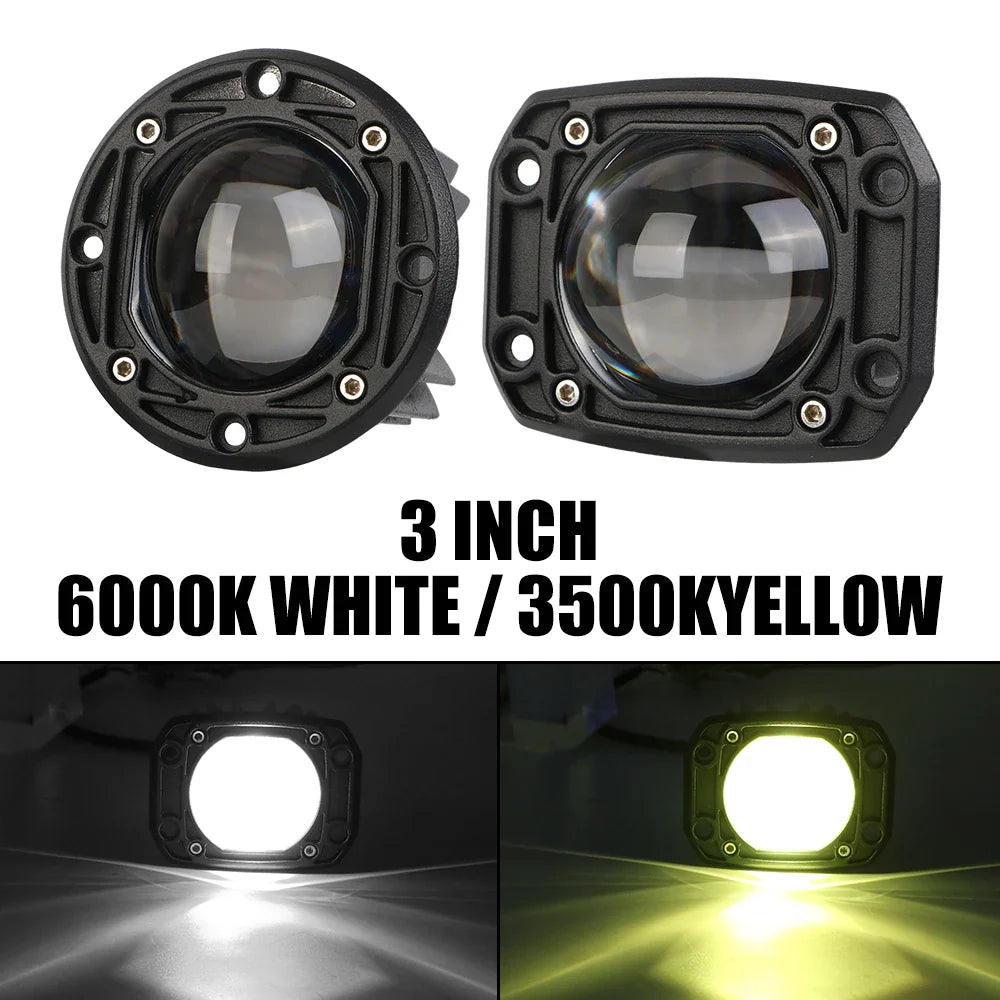 8D Lens 30W LED Flush Mount Work Light 6000K/3500K Dual Color