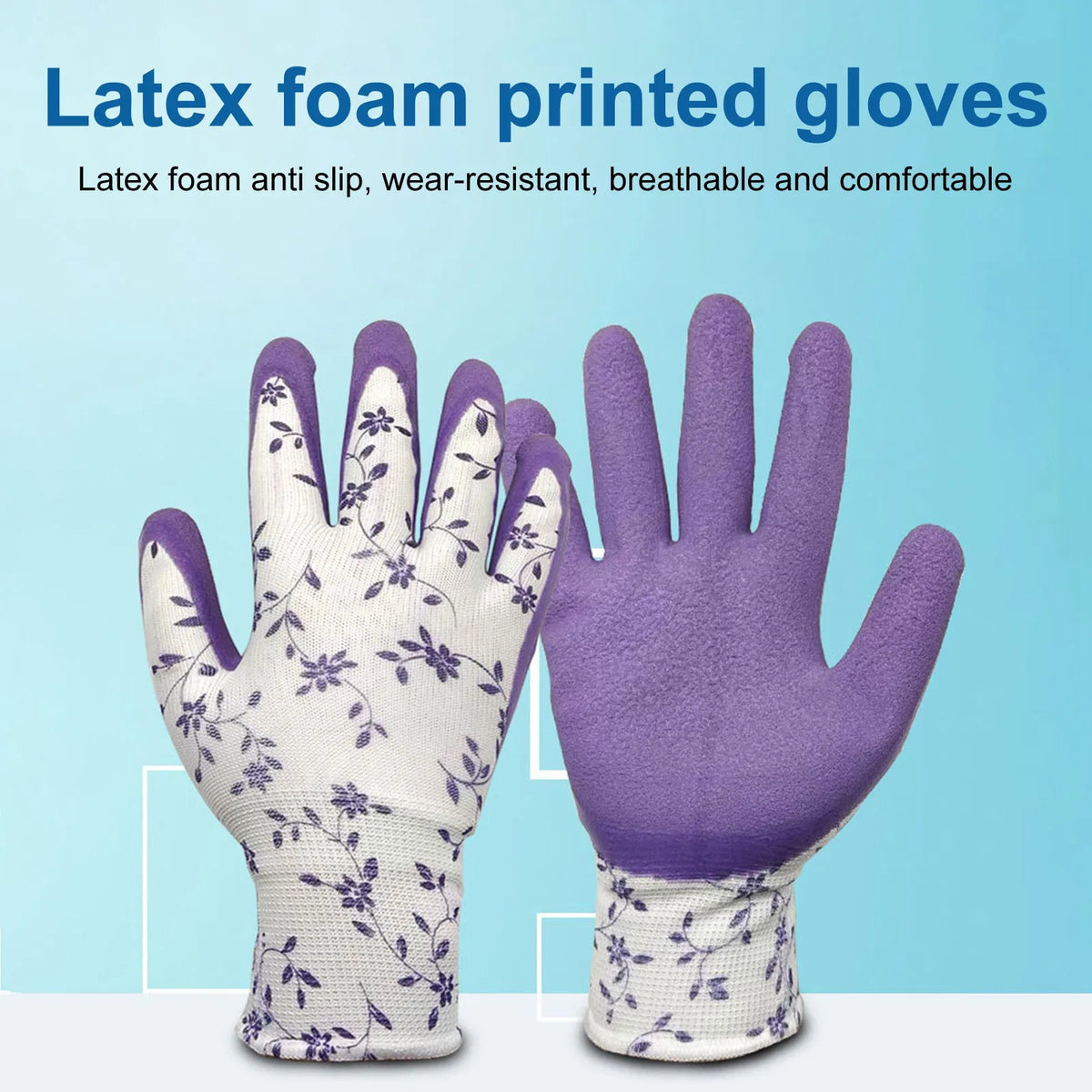 Breathable Latex Garden Gloves for Women – 6 Pairs, One Size