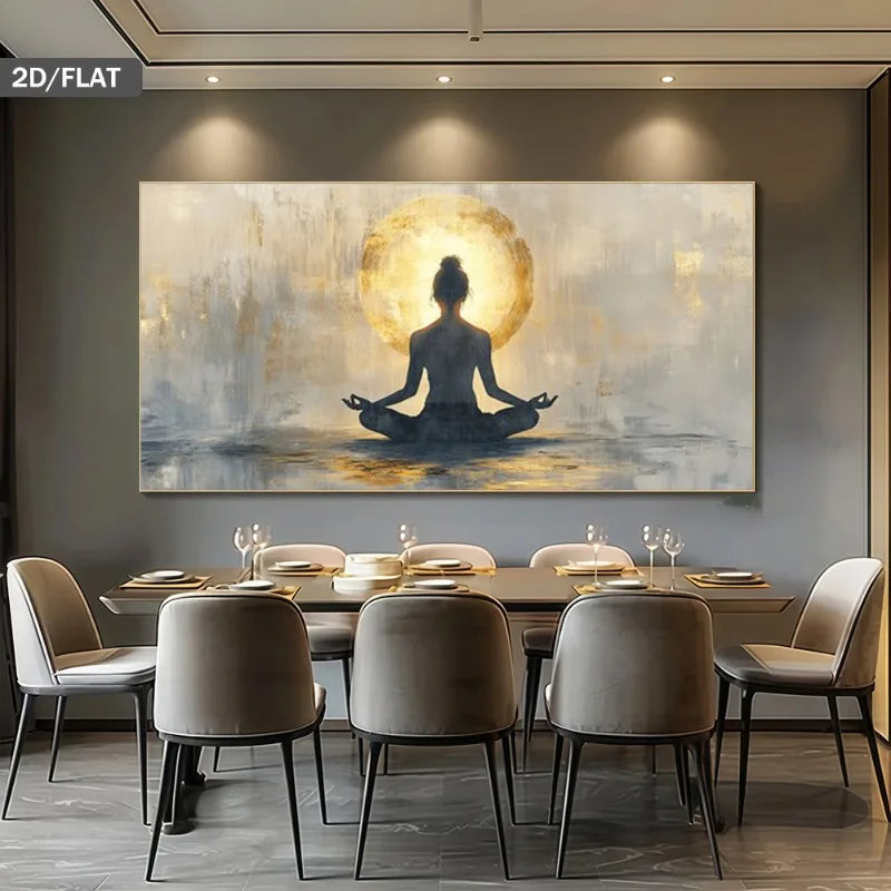 Abstract Zen Female Meditation Canvas Print | Minimalist Wall Art