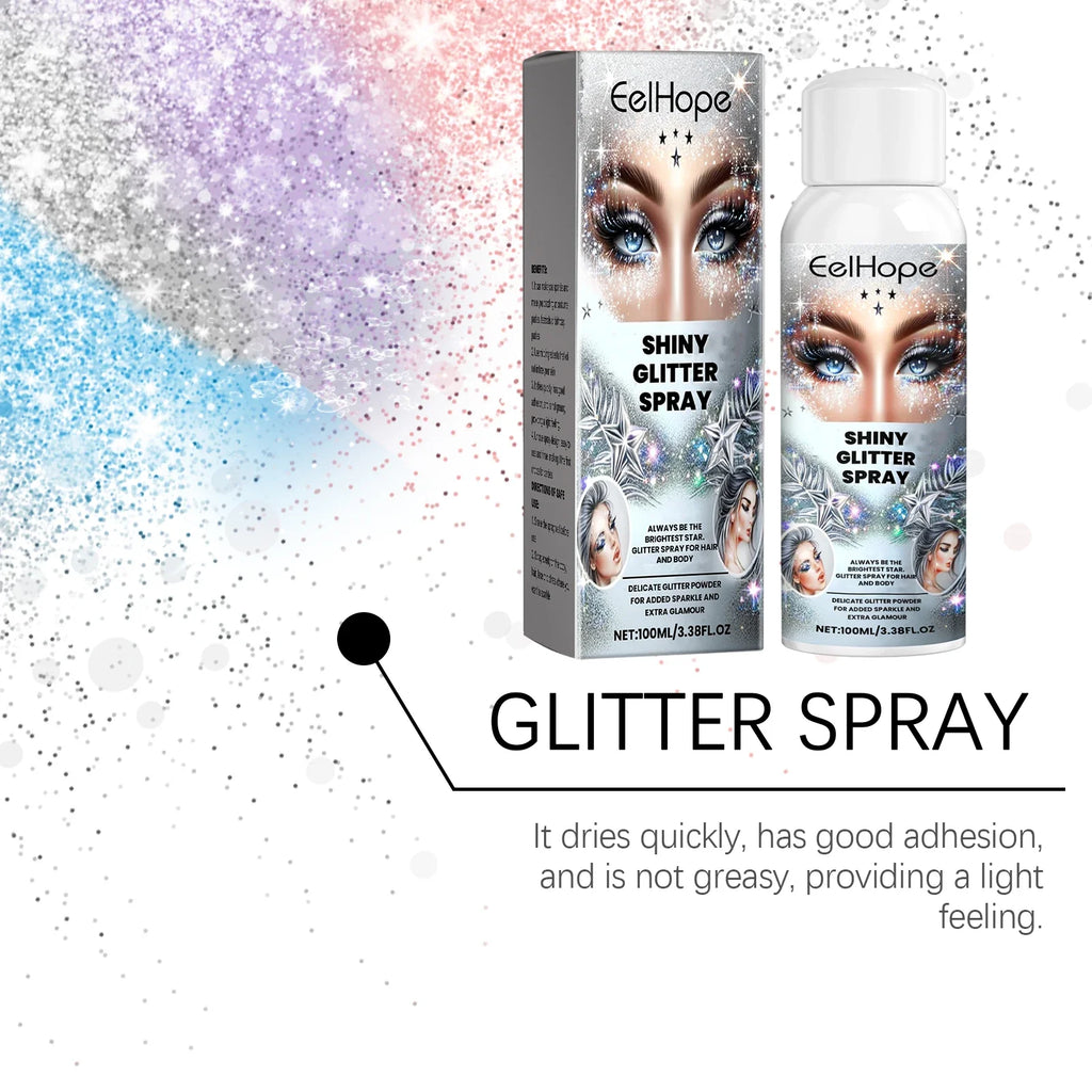 Eelhope Body Glitter Spray – Shimmer Highlighter for Face & Hair