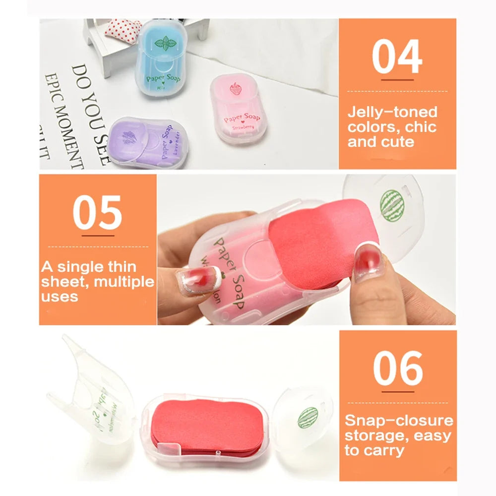 Portable Hand Soap Sheets for Travel – 50 Dissolving Sheets