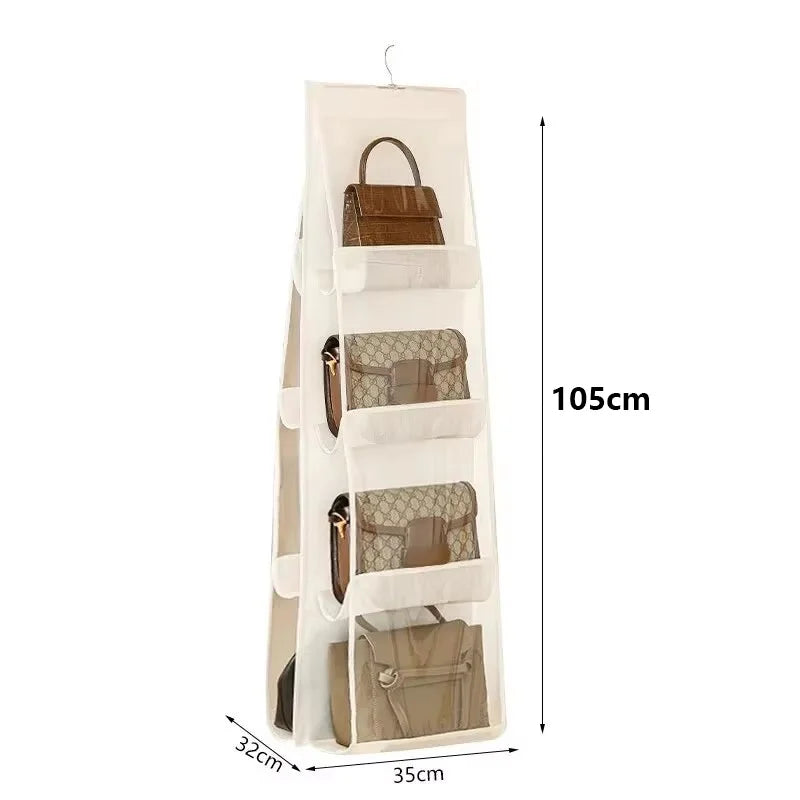Hanging Closet Organizer – 8 Clear Pockets for Bags & Purses