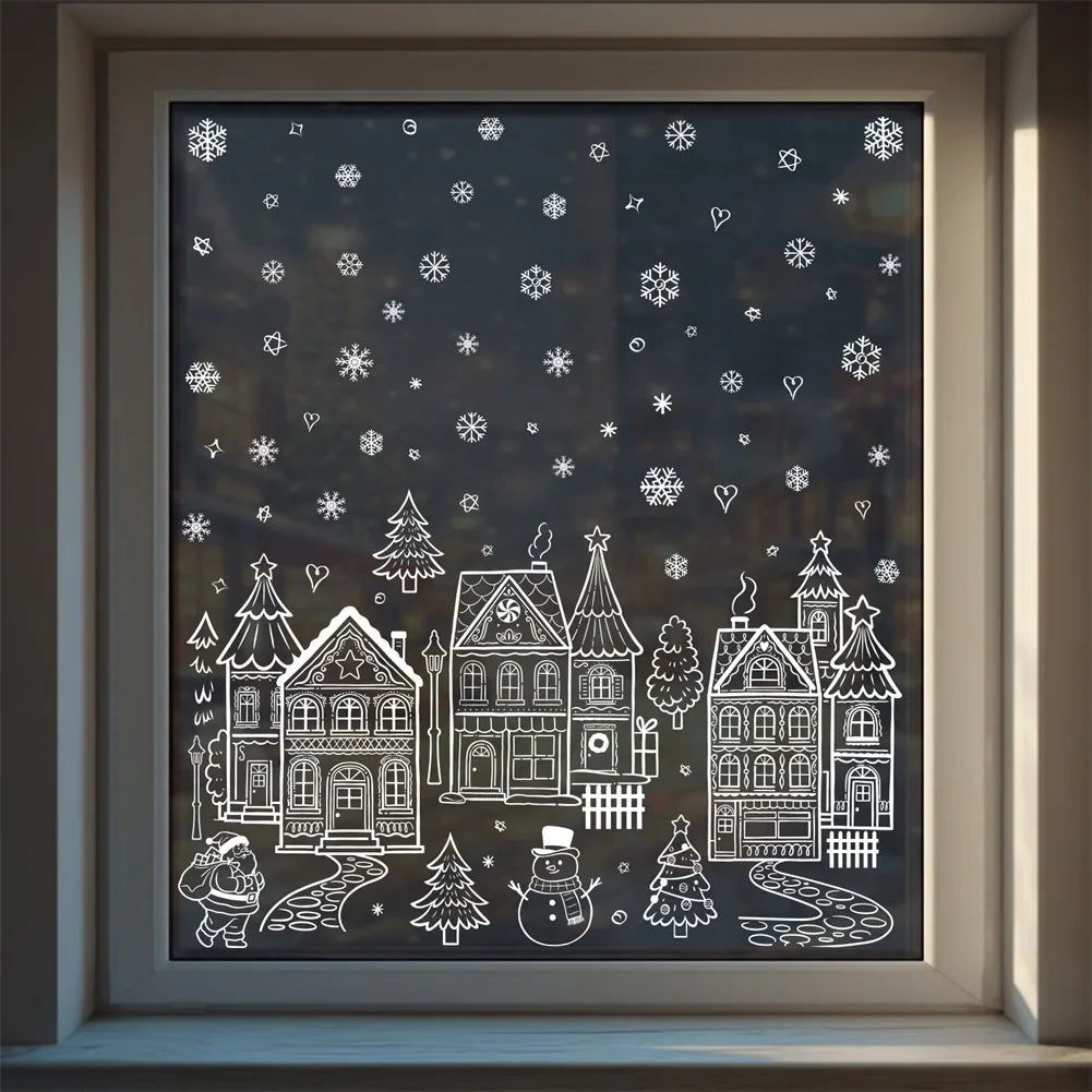 Vintage Snowman Christmas Window Clings & Wall Decals | DIY Xmas