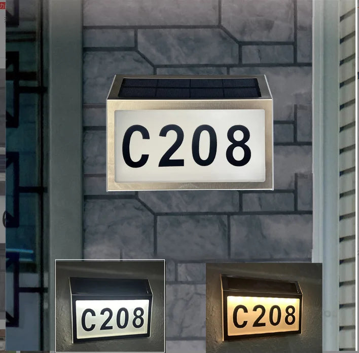 Solar-powered House Number Lights Digital Address Indication Plates