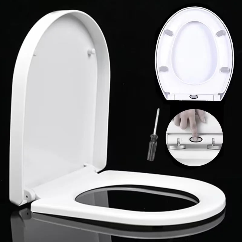 White Oval Slow-Close Toilet Seat – Heavy-Duty Universal Fit