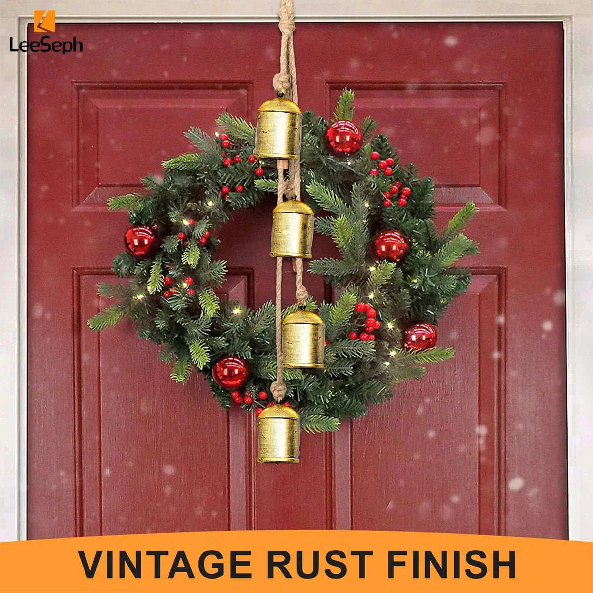 Leeseph Christmas Hanging Bell Ornaments Metal Bells Festive Holiday