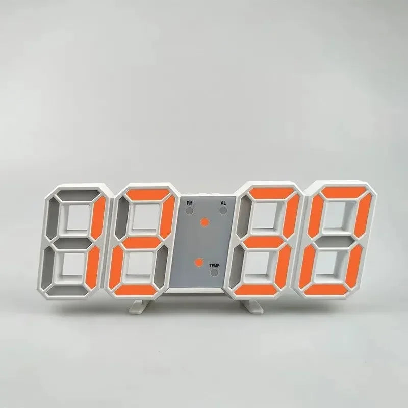 3D LED Digital Wall Clock – Alarm, Calendar & Timer