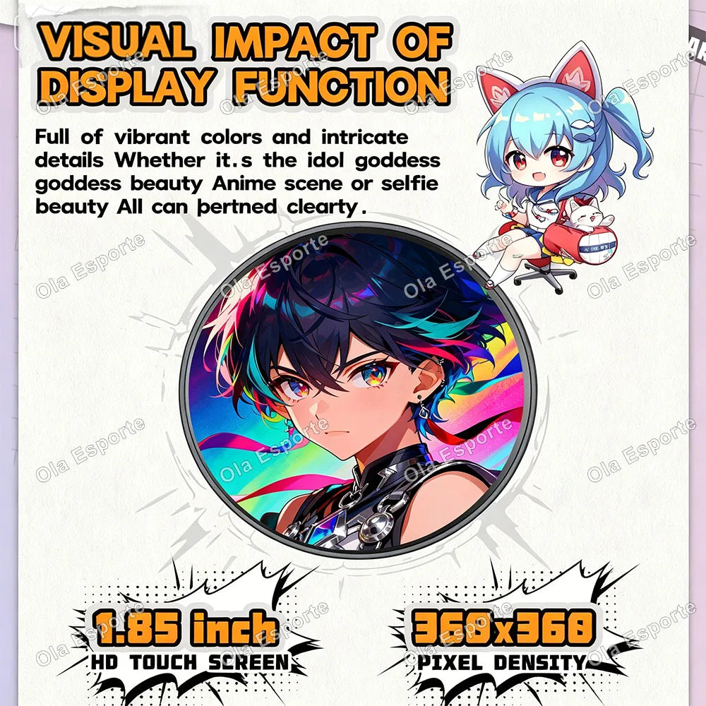 Smart LED E-Badge 1.85" Touch Screen | Anime & K-Pop Fan Pin