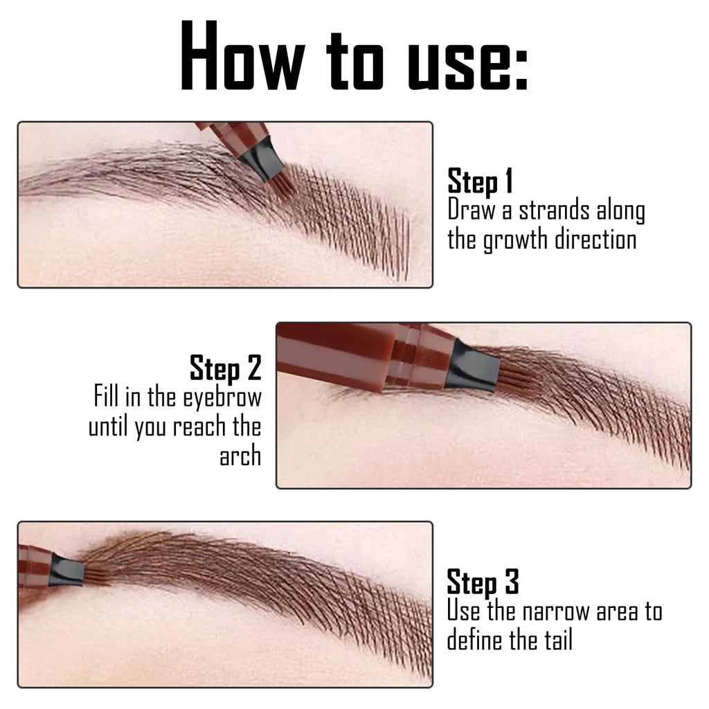 EELHOE 4-Point Microblading Eyebrow Pen | Waterproof, 5 Colors
