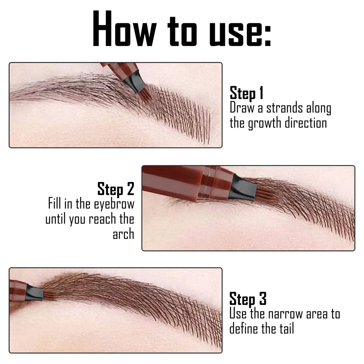 EELHOE 4-Point Microblading Eyebrow Pen | Waterproof, 5 Colors