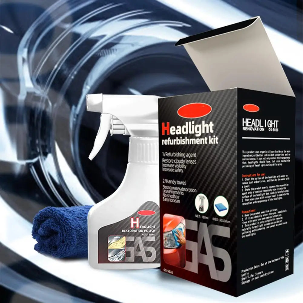 Car Headlight Restoration Kit – Scratch Remover & Lens Polish