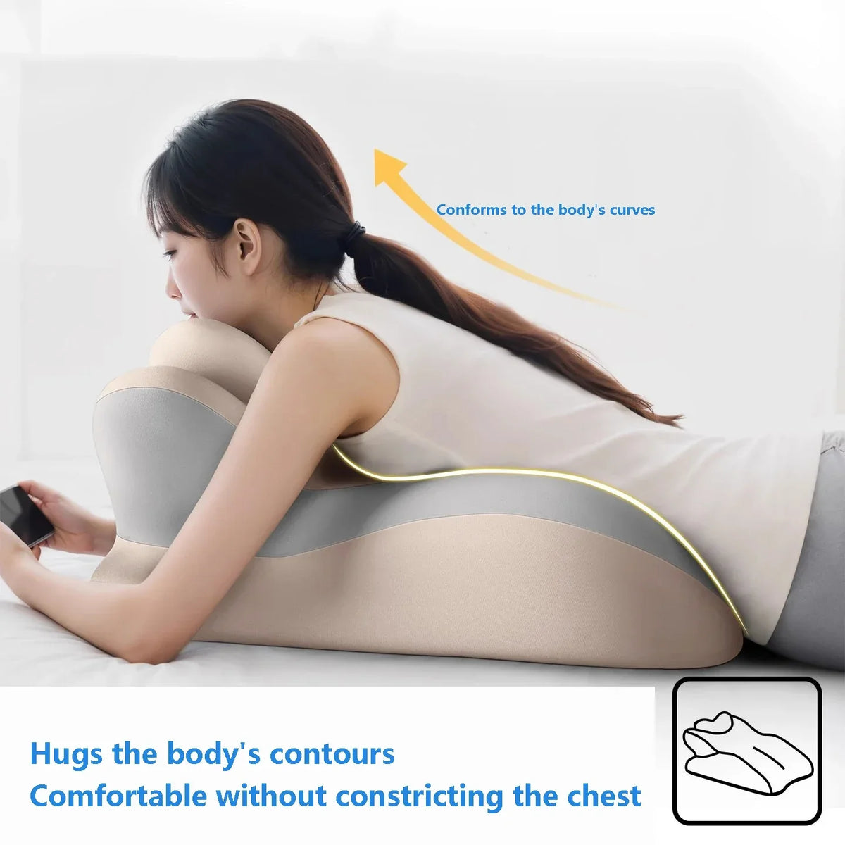 Memory Foam Ergonomic Wedge Pillow – Neck, Leg & Back Support