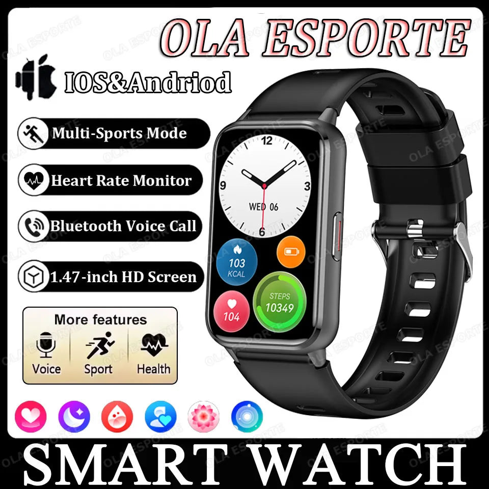 Ola Esporte Sports Smart Watch AMOLED NFC Bluetooth Call