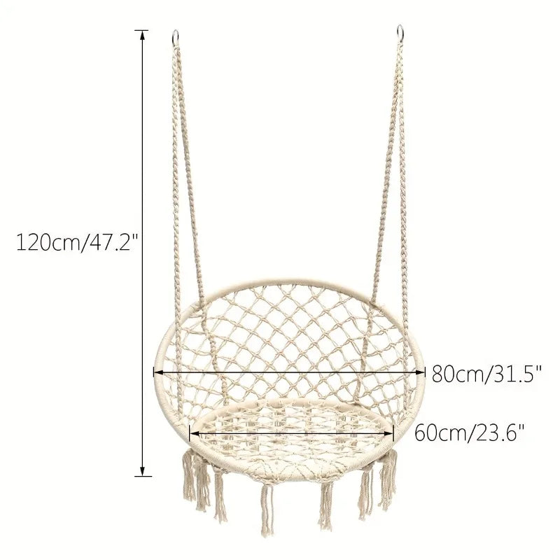 Rope Swing Hanging Chair – Polyester & Nylon | Bedroom & Patio