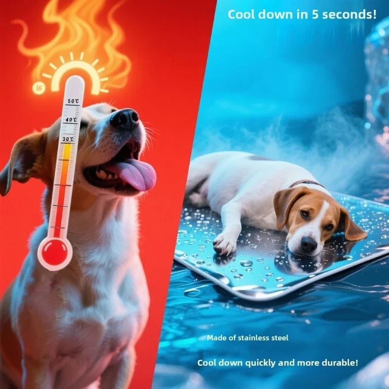 Pet Cooling Pad Summer Plate Heat Dissipation Stainless Steel Supplies