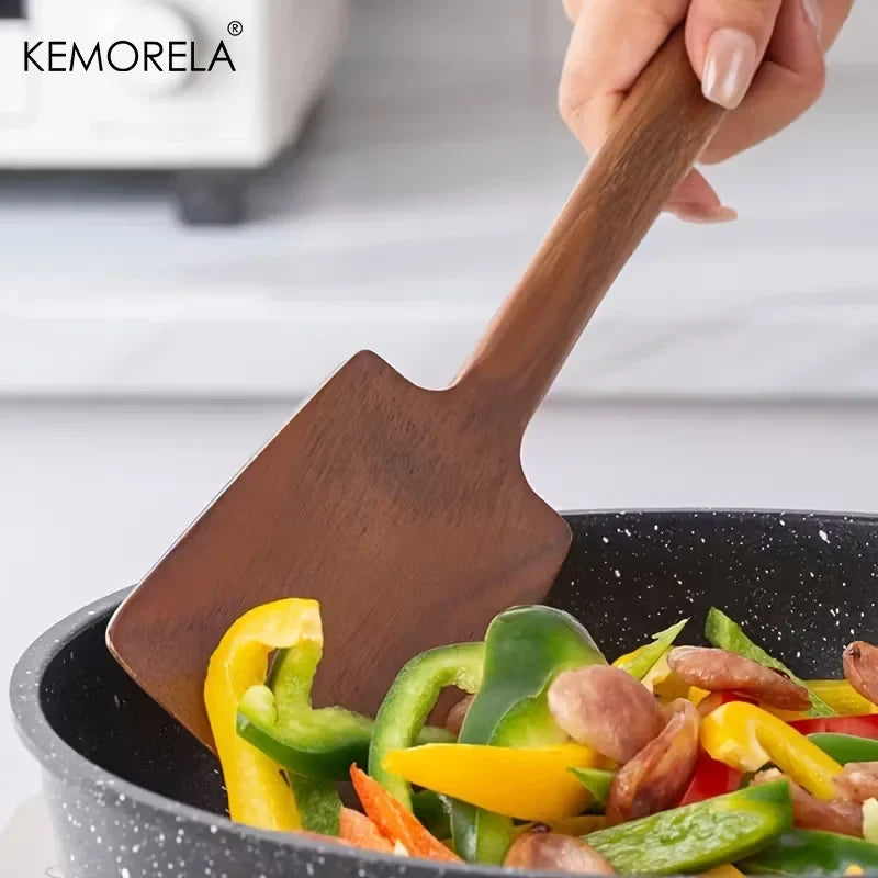 Acacia Wood Spatula for Non-Stick Pans | KEMORELA 1-2 Piece Set