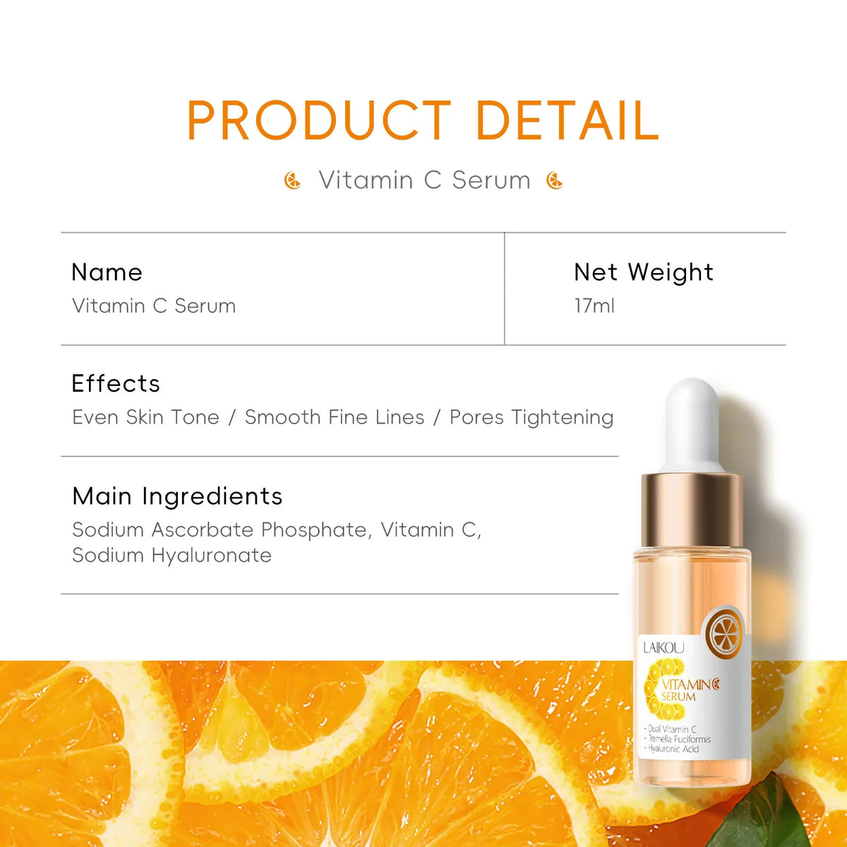LAIKOU Vitamin C Face Serum – Brightening & Hydrating 17ml