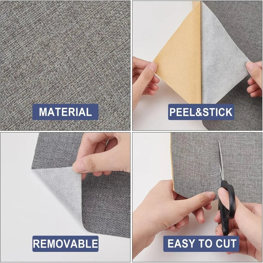 Self-Adhesive Fabric Repair Patch Roll 78.7"×15.7" – Light Grey