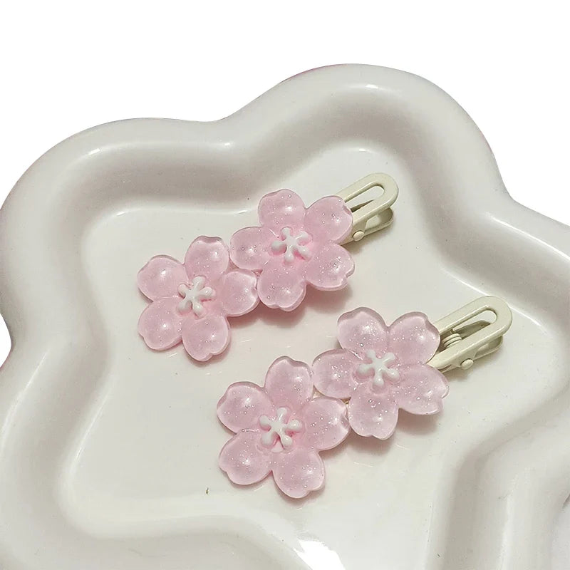 Anime Sakura Pink Flower Hair Clip – Cute Girl Barrette