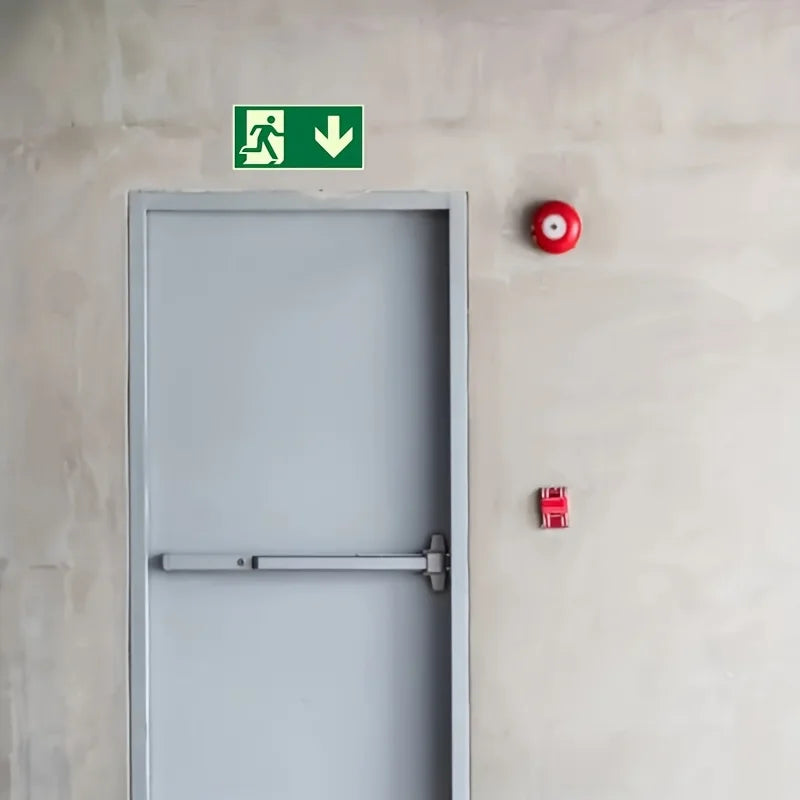 1 Luminous Exit Sign Sticker Emergency Evacuation Safety Wall