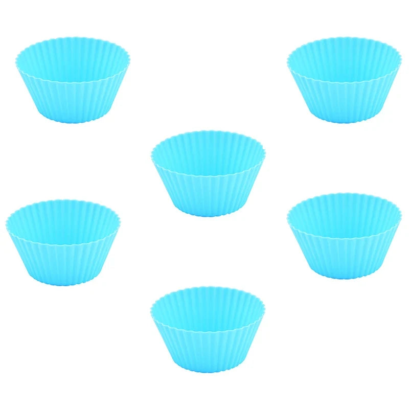 6-Piece Silicone Cupcake & Muffin Baking Molds – Reusable DIY